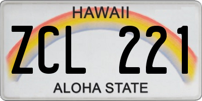 HI license plate ZCL221