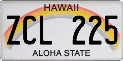 HI license plate ZCL225