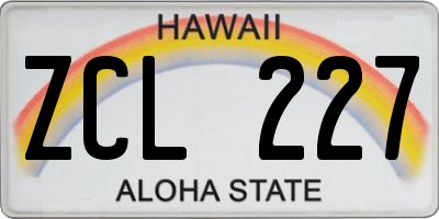 HI license plate ZCL227