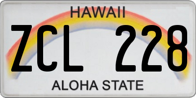 HI license plate ZCL228