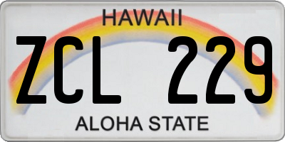 HI license plate ZCL229