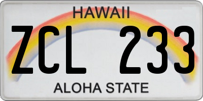HI license plate ZCL233