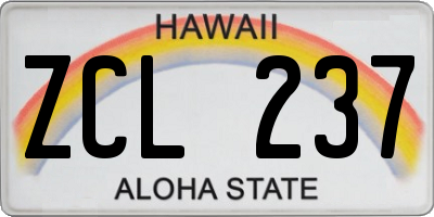 HI license plate ZCL237