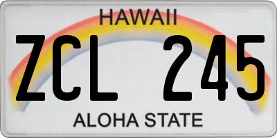 HI license plate ZCL245