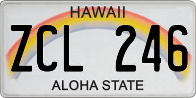 HI license plate ZCL246