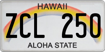 HI license plate ZCL250