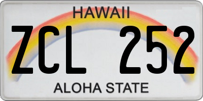 HI license plate ZCL252