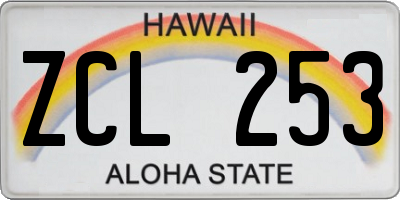 HI license plate ZCL253