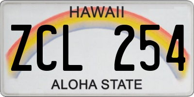 HI license plate ZCL254