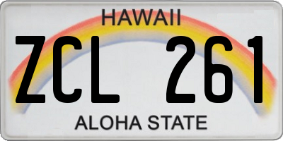 HI license plate ZCL261