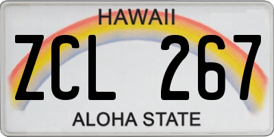 HI license plate ZCL267