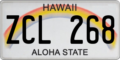 HI license plate ZCL268