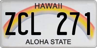 HI license plate ZCL271