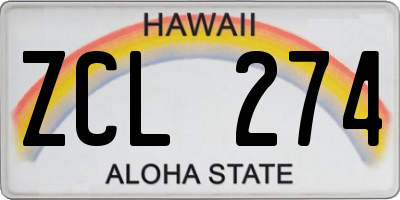 HI license plate ZCL274