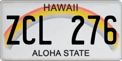 HI license plate ZCL276