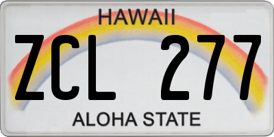 HI license plate ZCL277