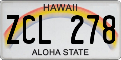 HI license plate ZCL278