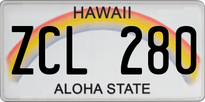 HI license plate ZCL280