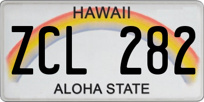 HI license plate ZCL282