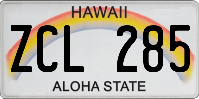 HI license plate ZCL285