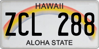 HI license plate ZCL288