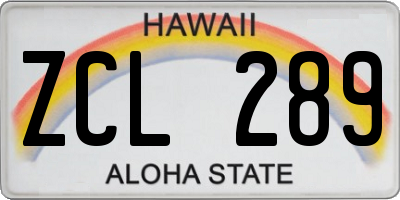 HI license plate ZCL289