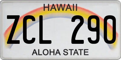 HI license plate ZCL290