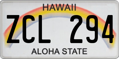 HI license plate ZCL294