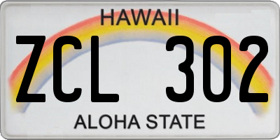 HI license plate ZCL302