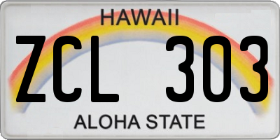 HI license plate ZCL303