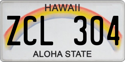 HI license plate ZCL304