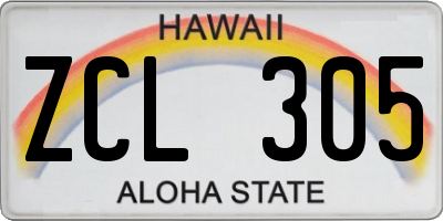 HI license plate ZCL305