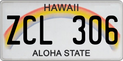 HI license plate ZCL306