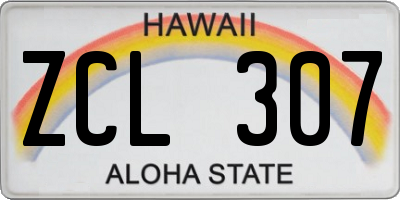 HI license plate ZCL307