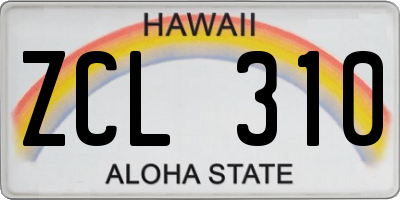 HI license plate ZCL310