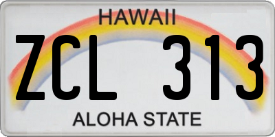 HI license plate ZCL313