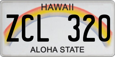 HI license plate ZCL320