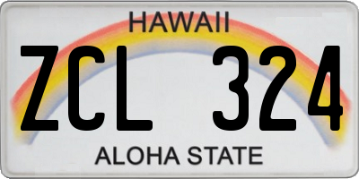HI license plate ZCL324