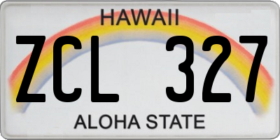 HI license plate ZCL327