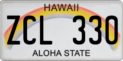 HI license plate ZCL330