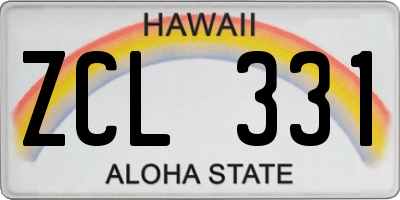 HI license plate ZCL331