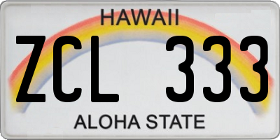HI license plate ZCL333