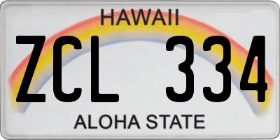 HI license plate ZCL334