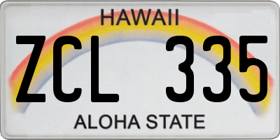 HI license plate ZCL335