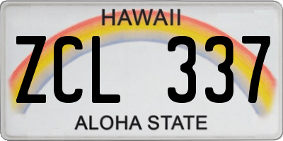 HI license plate ZCL337