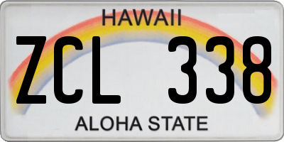 HI license plate ZCL338