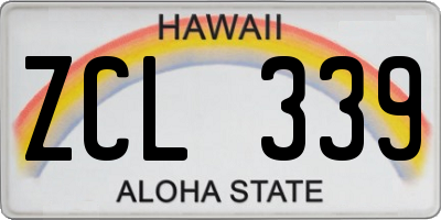 HI license plate ZCL339
