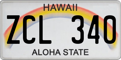 HI license plate ZCL340