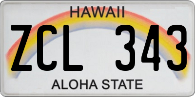 HI license plate ZCL343