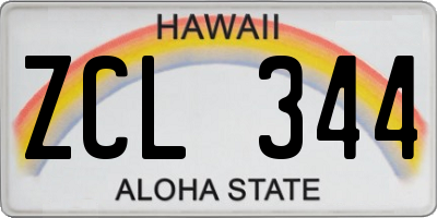 HI license plate ZCL344